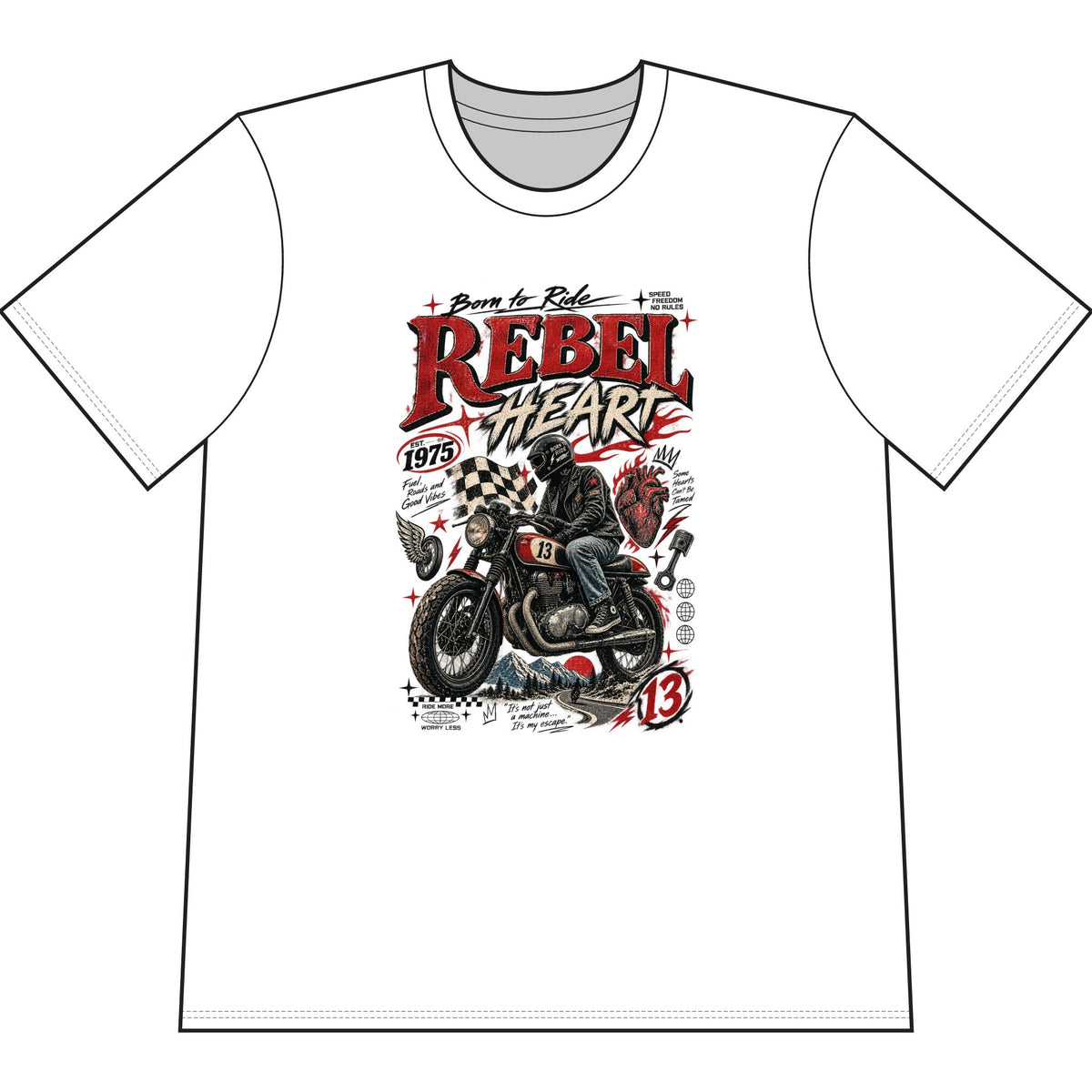 Born to Ride Vintage Biker Tee