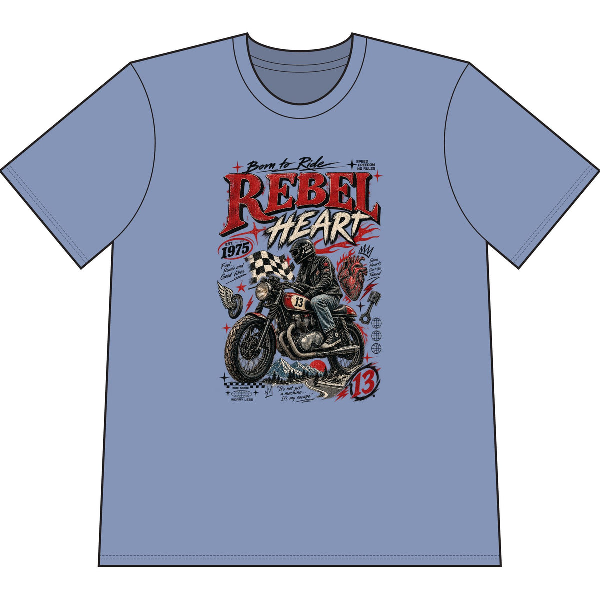 Born to Ride Vintage Biker Tee