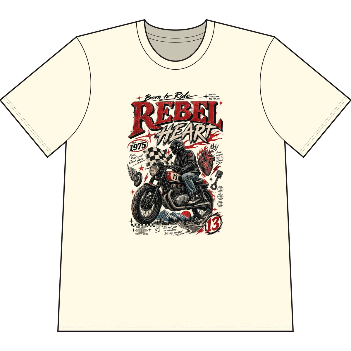 Born to Ride Vintage Biker Tee