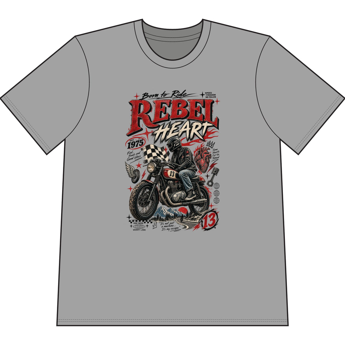 Born to Ride Vintage Biker Tee