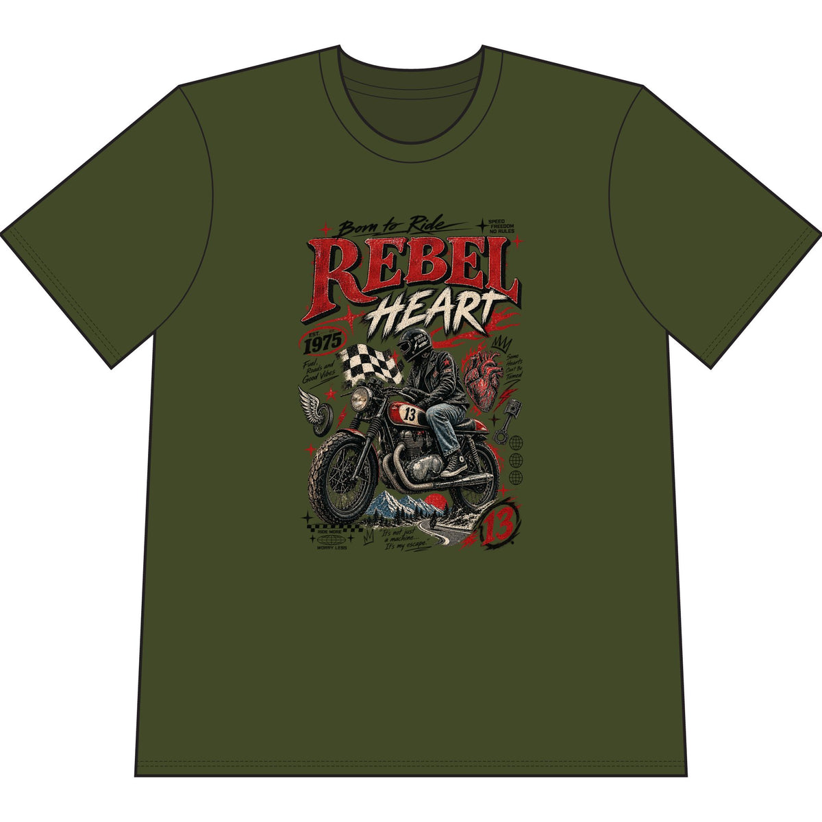 Born to Ride Vintage Biker Tee