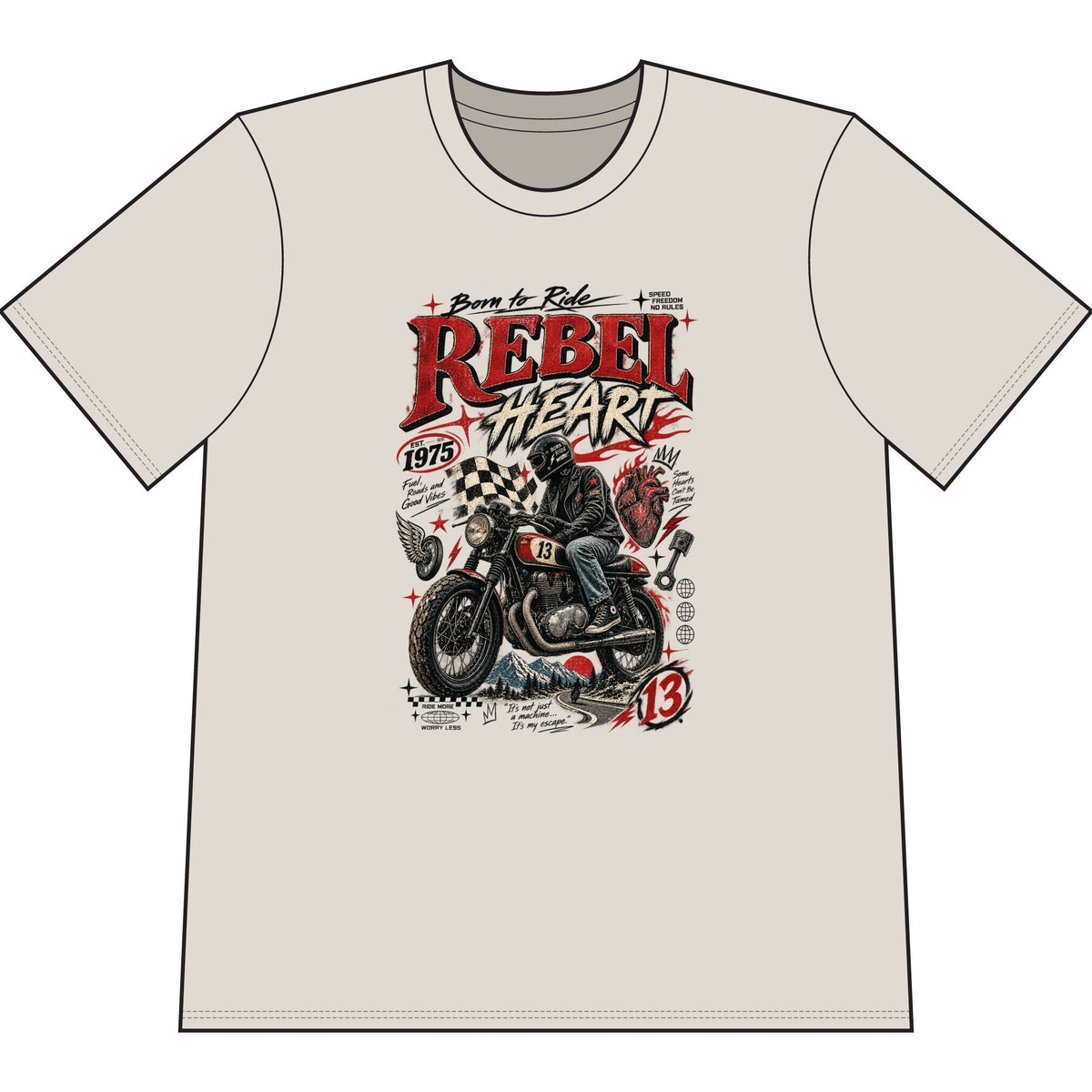 Born to Ride Vintage Biker Tee