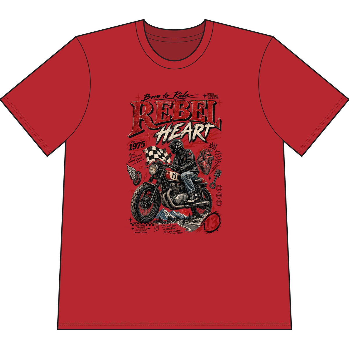 Born to Ride Vintage Biker Tee